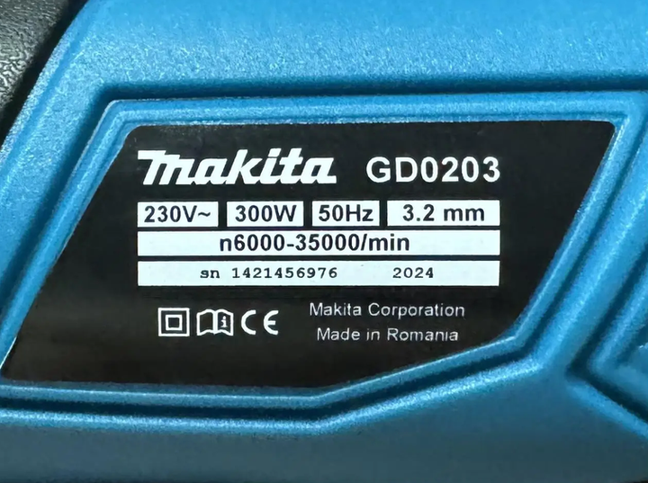 Набор граверов Makita GD0203 DGD801Z 300 Вт сетевой 220 В аккумуляторный 3.7 В электрический прямой шлифовальный инструмент 35000 об мин цанга 1 3.2 мм регулировка скорости 236 насадок гибкий вал для гравировки резки сверления полировки - изображение 4