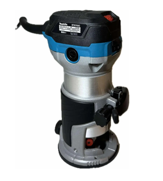 Фрезер Makita 900 Вт фрезерна машина мережева цанга 6 8 мм 10000 34000 об хв ручний кромковий занурювальний для дерева пластику пазів кромок профілів різьблення з плавним пуском стабілізацією швидкості регулюванням обертів - зображення 5
