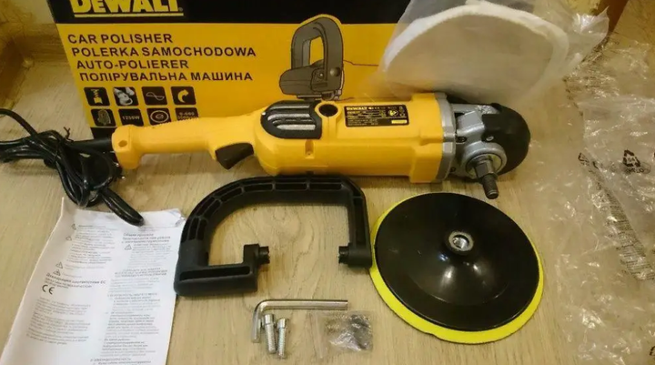 Полировальная машина DeWalt 1250 Вт шлифмашина сетевая 180 мм полировщик 600 3500 об мин электрический регулятор скорости для авто металла бетона стеклопластика композитов с блокировкой шпинделя M14 - изображение 9
