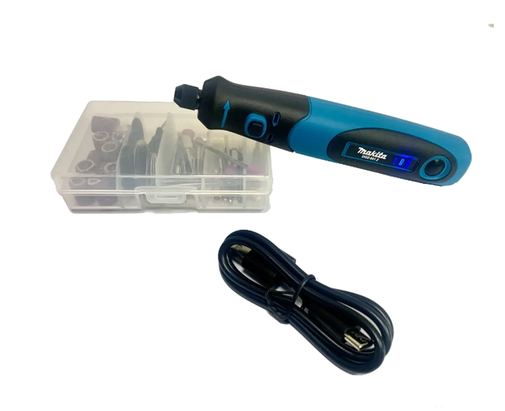 Аккумуляторный мини гравер Makita DGD801Z 3.7 В 2000 мАч прямой шлифовальный инструмент 15000 об мин с регулировкой скорости цангой 1 3.2 мм комплектом насадок для гравировки шлифовки полировки заточки зачистки дерева металла пластика камня - изображение 2
