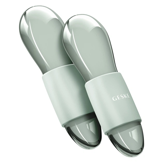 Набір масажерів для очей та обличчя GESKE Cool & Warm Duo Eye Massager 7 в 1 кріосфери з боросилікатного скла для охолодження та нагрівання шкіри зменшення набряків і темних кіл Зелений - изображение 6