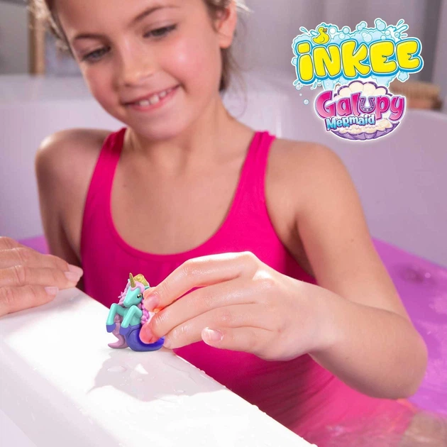 Дитяча бомбочка для ванни з іграшкою-сюрпризом CRAZE INKEE Galupy Mermaid, 100 г аромат солодкої вати 1 з 6 фігурок (SKU-397) - зображення 7