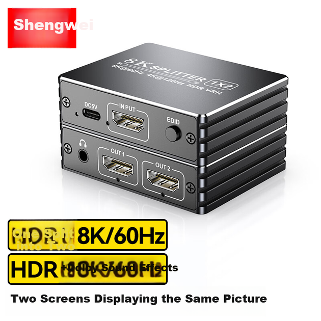 Разветвитель Shengwei DH8K102G HDMI 2.1, 8K 60 Гц - изображение 2