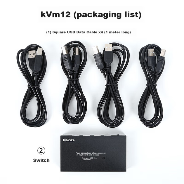 KVM-перемикач Biaze USB-SSS4X2 4-портовий USB - Фото 6 KVM-перемикач Biaze USB-SSS4X2 4-портовий USB - зображення 6