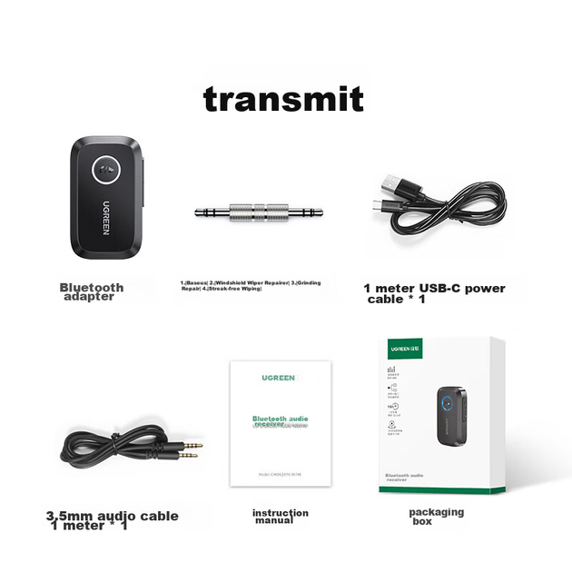 Приемник Bluetooth Ugreen 90748 3.5 мм синий - изображение 10