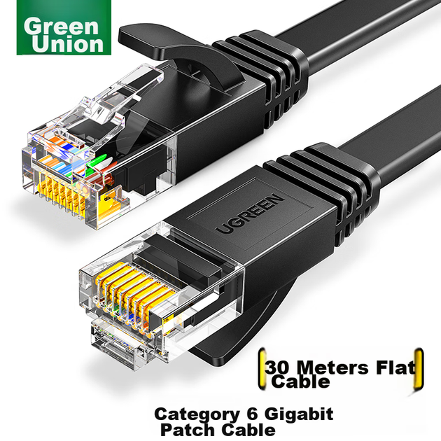 Патч-корд Ugreen 50182 Cat 6 плоский 1 Гбит/с 30 м Черный - изображение 7