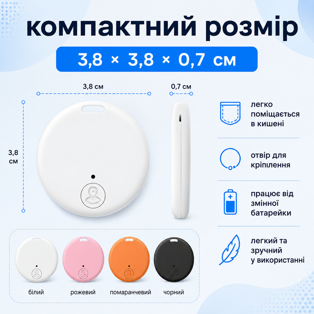 Портативные Bluetooth-трекеры с отслеживанием местоположения (4 шт.) - изображение 5