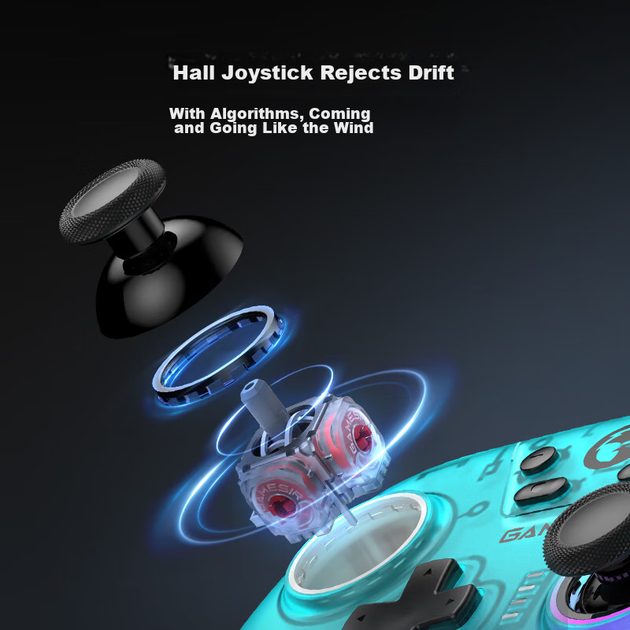 Беспроводной геймпад GameSir T4 Nova PC/Nintendo Switch/Nintendo Switch 2/Android Cyber Blue - Фото 4 Беспроводной геймпад GameSir T4 Nova PC/Nintendo Switch/Nintendo Switch 2/Android Cyber Blue - изображение 4