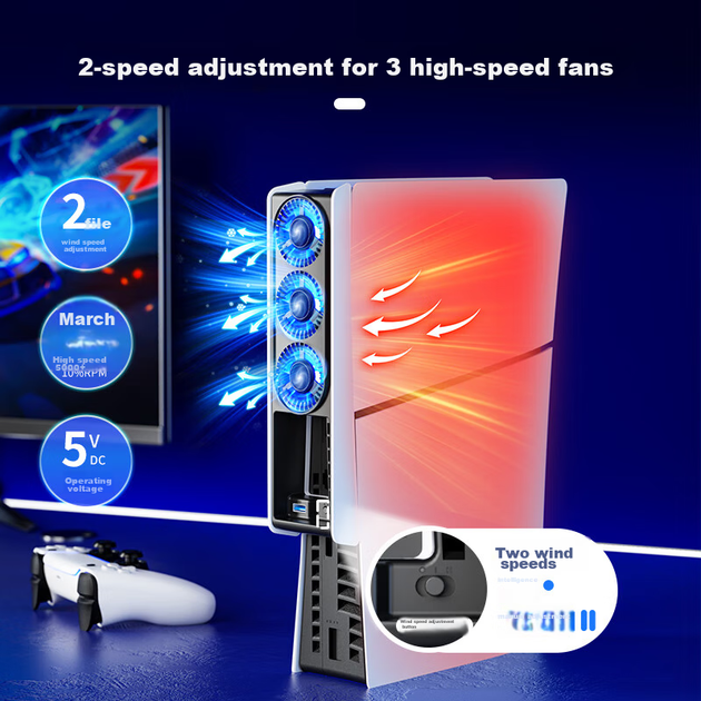 Вентилятор охлаждения IINE для PS5 Slim/PS5 Pro (L960) - Фото 6 Вентилятор охлаждения IINE для PS5 Slim/PS5 Pro (L960) - изображение 6
