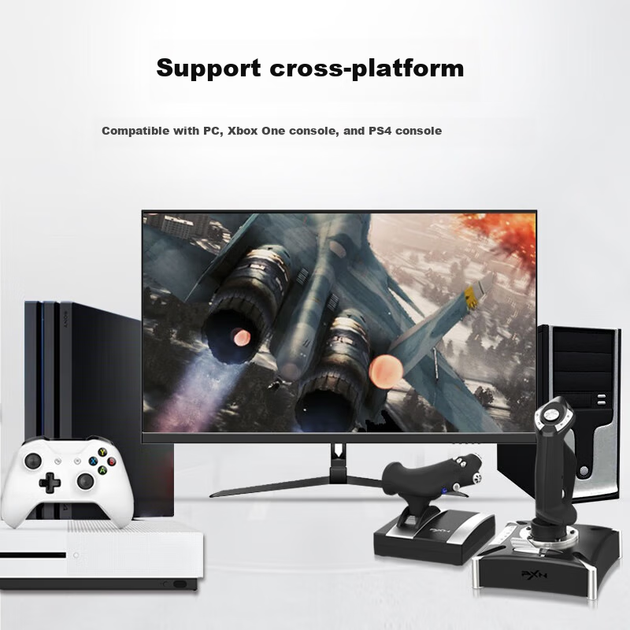 Джойстик PXN 2119Pro с вибрационной обратной связью Silver/Black - изображение 5