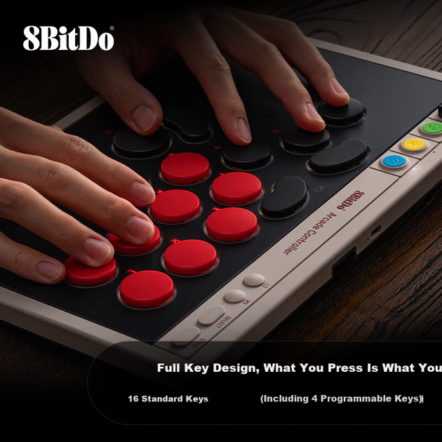 Аркадный стик 8BitDo Tianren Xing Retro Edition PC/Nintendo Switch 2 - Фото 4 Аркадный стик 8BitDo Tianren Xing Retro Edition PC/Nintendo Switch 2 - изображение 4
