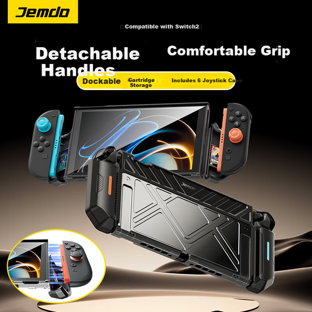 Чехол Jemdo для Nintendo Switch 2 Transparent, со съемными рукоятками - Фото 2 Чехол Jemdo для Nintendo Switch 2 Transparent, со съемными рукоятками - изображение 2