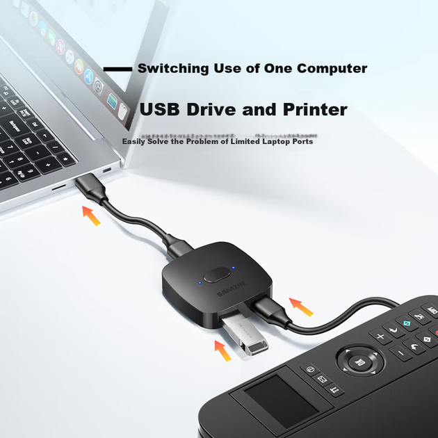 KVM-перемикач Sanze UQ20 2-портовий USB двонаправлений - Фото 2 KVM-перемикач Sanze UQ20 2-портовий USB двонаправлений - зображення 2