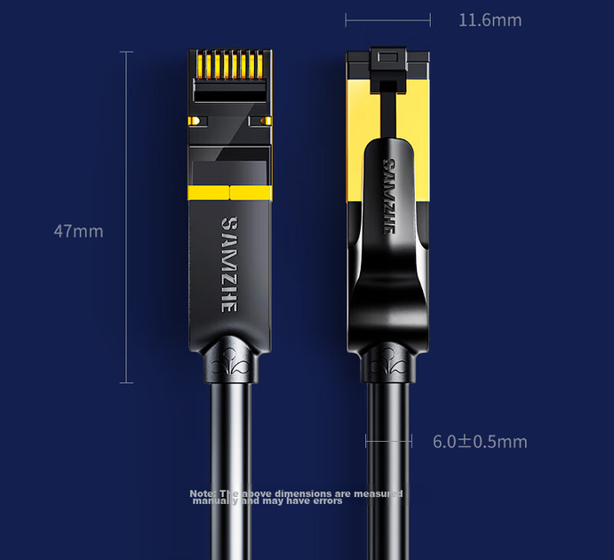 Патч-корд SAMZHE CAT-715H Cat 7 экранированный 15 м Черный - изображение 10