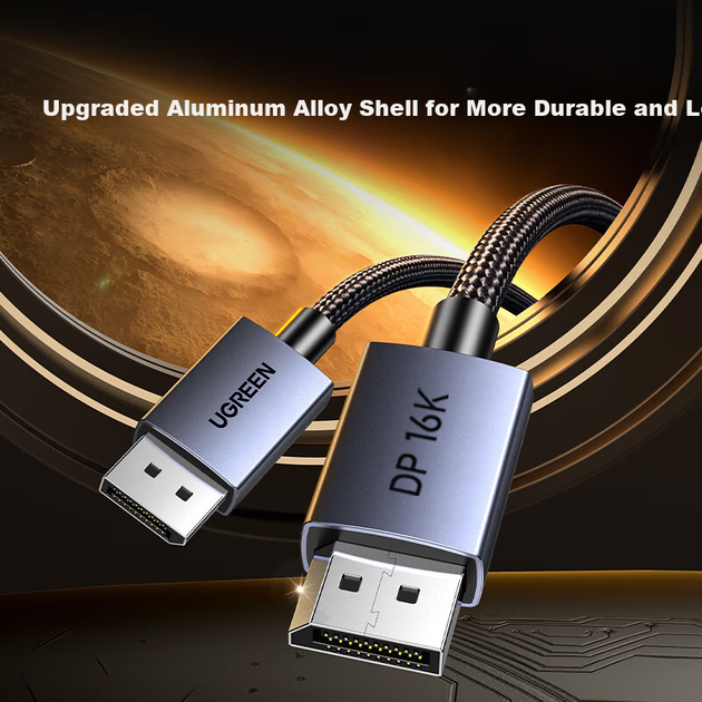 Кабель UGREEN DisplayPort 2.1 80G 16K і 4K 240 Гц, 1 м - зображення 8