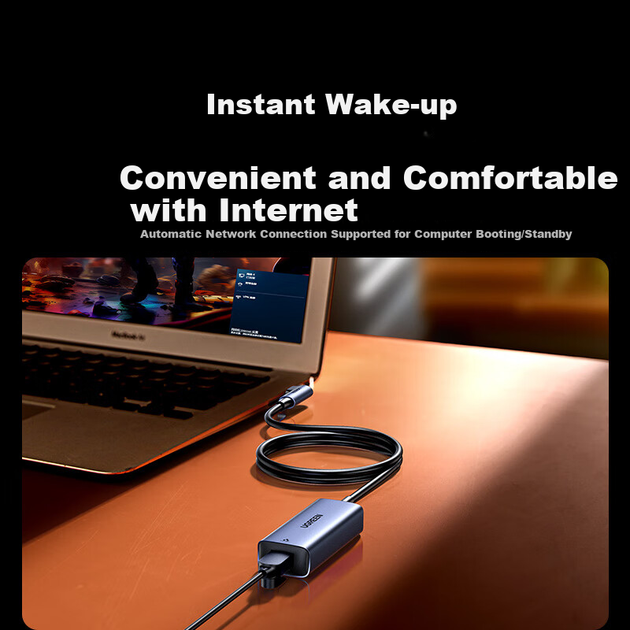 Сетевой адаптер Ugreen 65729 / USB Type-C / Gigabit Ethernet / Gold - изображение 7