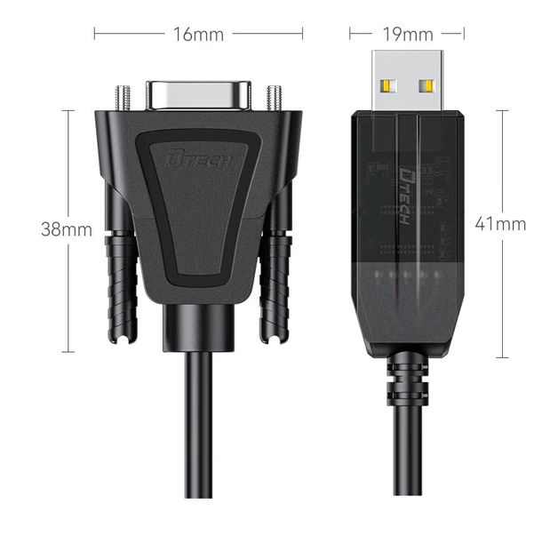 Переходник Dtech IOT5084B USB Type A - RS-232 USB 2.0 15 м Прозрачный - изображение 3