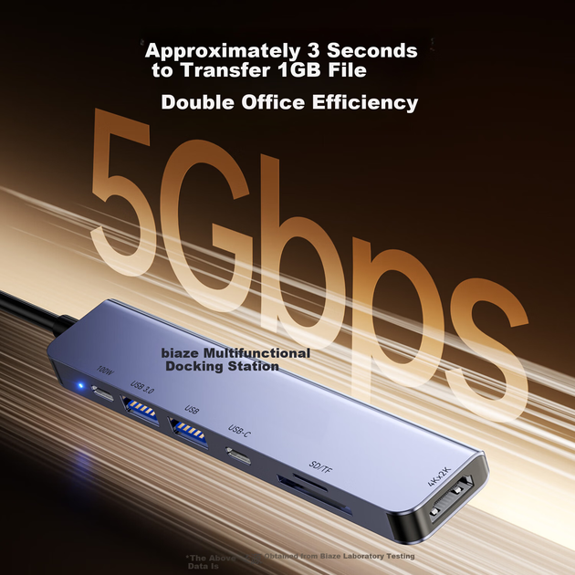 Док-станция BIAZE Type-C 7-в-1 с HDMI 4K - изображение 3