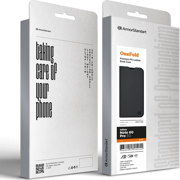 Чехол-книжка для смартфона Infinix Note 60 Pro 5G ArmorStandart OneFold Black (ARM91864) - изображение 7