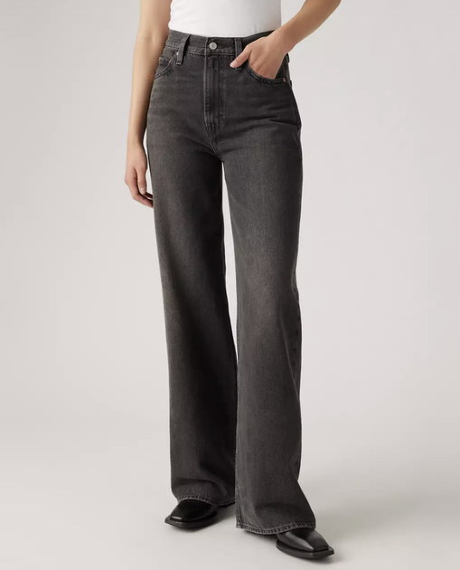 Женские джинсы Levi's Ribcage Wide Leg W25 L32 черные, высокие, широкие - изображение 2