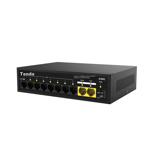 Коммутатор Tenda S10PC 10 портов 100 Мбит/с, 8 PoE - изображение 4