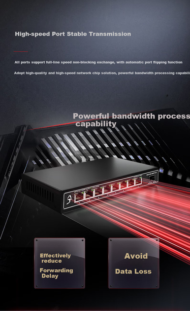 Коммутатор Xike SKS1200-8GPY1XF 2.5G 8 портов+10G, неуправляемый, для NAS - изображение 7