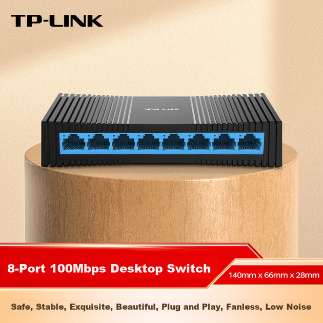 Коммутатор TP-LINK TL-SF1008+ 8 портов 100Мбит/с, для видеонаблюдения - Фото 5 Коммутатор TP-LINK TL-SF1008+ 8 портов 100Мбит/с, для видеонаблюдения - изображение 5