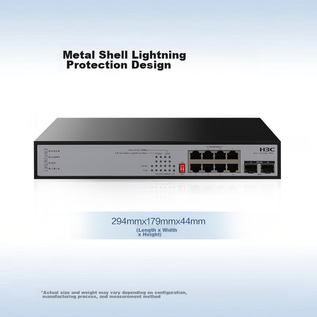 Коммутатор H3C S1210F-PWR 10 портов Gigabit PoE (8+2 SFP), 60Вт - изображение 4