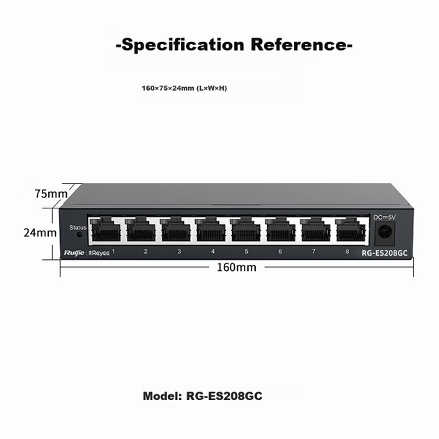 Коммутатор Ruijie RG-ES208GC, управляемый, 8 портов, гигабитный - изображение 6