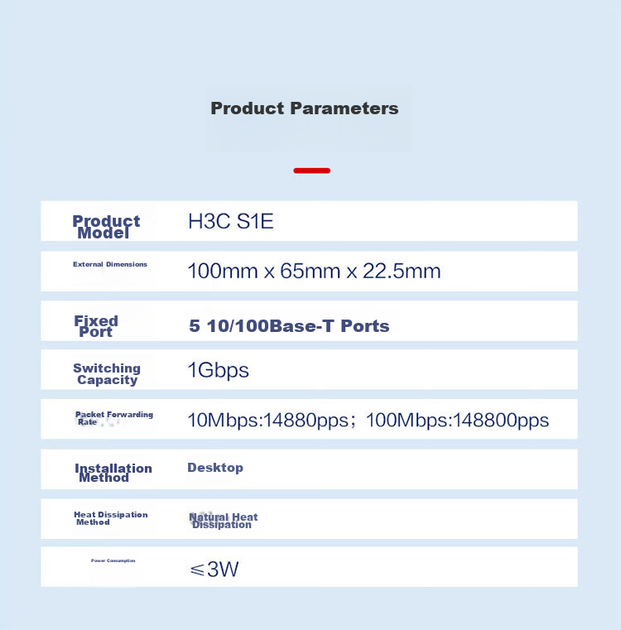 Коммутатор H3C 5-портовый 100Мбит/с, для видеонаблюдения дома/общежития, S1E - изображение 9