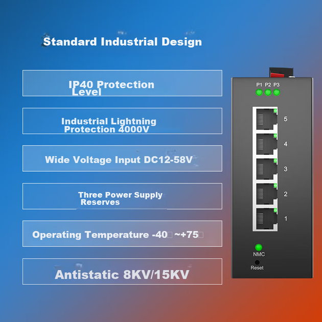 Коммутатор KeepLINK KP-9000 5-портовый гигабитный промышленный - изображение 5