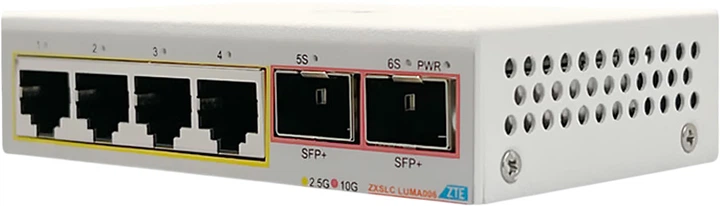 Коммутатор ZTE LUMA006 6 портов 2.5G Ethernet 10G корпоративный для видеонаблюдения - изображение 2