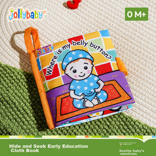 Развивающая игрушка-книжка из ткани Jollybaby для детей от 3 до 12 месяцев, пригодная для жевания, износостойкая, моющаяся, с 3D-эффектом. Подарок. - изображение 4