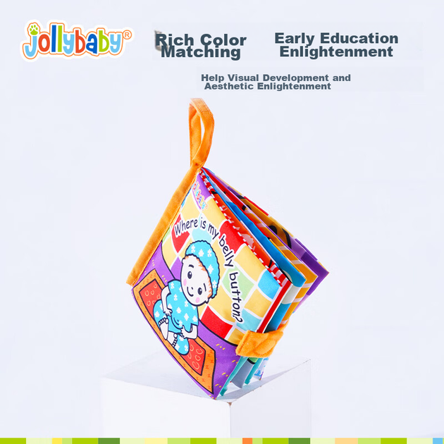 Развивающая игрушка-книжка из ткани Jollybaby для детей от 3 до 12 месяцев, пригодная для жевания, износостойкая, моющаяся, с 3D-эффектом. Подарок. - изображение 8