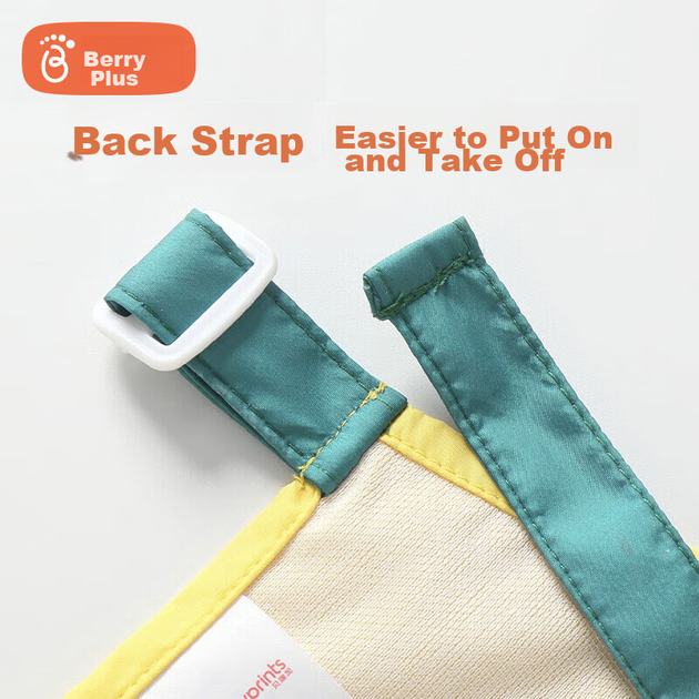 Фартук Babyprints, детский фартук-рубашка, одежда для рисования для малышей, кухонный набор, водонепроницаемый и грязеотталкивающий, с рукавами, милый дизайн с кроликом. - изображение 11