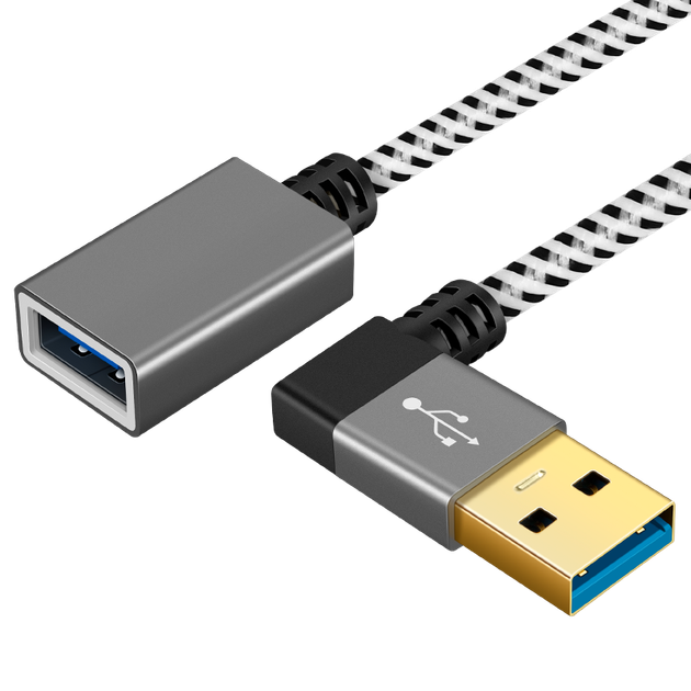 Подовжувач CABLE CREATION CC0516 USB 3.0 з прямим кутом 90 градусів (тато-жіночий) для високошвидкісної передачі даних, подовжувач для принтера, комп'ютера, USB-накопичувача, миші, клавіатури, 0,3 метра - Фото 4 Подовжувач CABLE CREATION CC0516 USB 3.0 з прямим кутом 90 градусів (тато-жіночий) для високошвидкісної передачі даних, подовжувач для принтера, комп'ютера, USB-накопичувача, миші, клавіатури, 0,3 метра - изображение 4