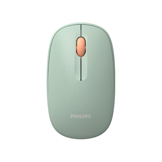 Беспроводная мышь PHILIPS SPK7318 для офисного стола, ноутбука, универсальная тихая портативная мышь для дома, бизнеса, офиса, корпоративного использования. Модель с батарейным питанием, зелёного цвета. - изображение 4