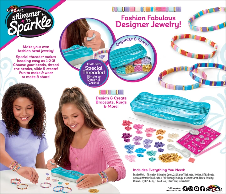 Zestaw do tworzenia bransoletek Cra-Z-Art Dots & Dashes Tila Bead Bracelet Studio z koralikami (884920656062) - Zdjęcie 9 Zestaw do tworzenia bransoletek Cra-Z-Art Dots & Dashes Tila Bead Bracelet Studio z koralikami (884920656062) - obraz 9