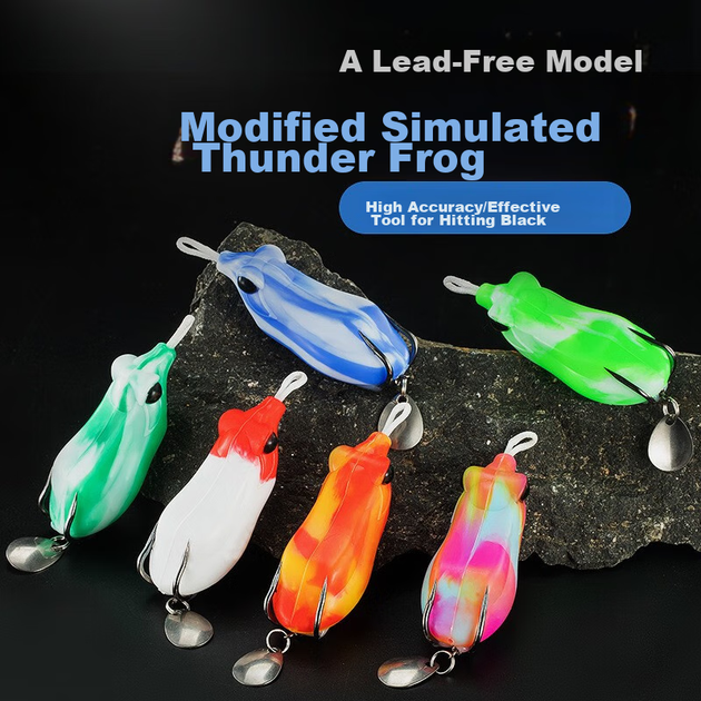 Набор для ловли карпа на искусственные приманки Xionghuo Lure Fishing Bait Toad Frog Long-Distance Casting Modified Black Fishing Model Frog Artificial Bait Set Bionic Black Carp Specialized Lure Fishing Tackle Set - Фото 5 Набор для ловли карпа на искусственные приманки Xionghuo Lure Fishing Bait Toad Frog Long-Distance Casting Modified Black Fishing Model Frog Artificial Bait Set Bionic Black Carp Specialized Lure Fishing Tackle Set - зображення 5