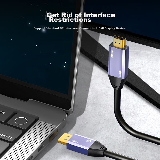 Переходник Ult-Unite DisplayPort - HDMI 4K 60 Гц 1 м Grey - Фото 5 Переходник Ult-Unite DisplayPort - HDMI 4K 60 Гц 1 м Grey - изображение 5