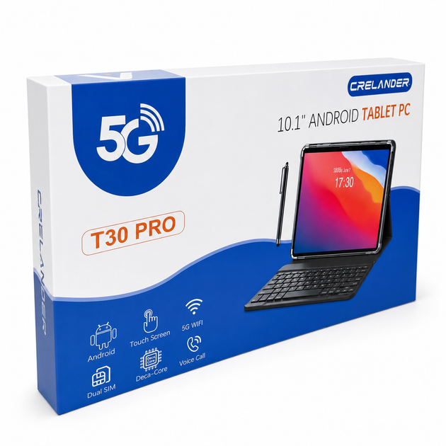 Планшет-ноутбук Crelander T30 PRO 10.1" HD / 6 ГБ RAM / 128 ГБ / Dual SIM / Android / Розовый - изображение 7