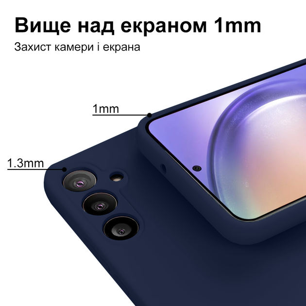 Чехол Liquid Silicone Full Camera для Xiaomi Poco F6 Turbo 3 защитный с микрофиброй внутри темно-синий MC-11638 - изображение 6