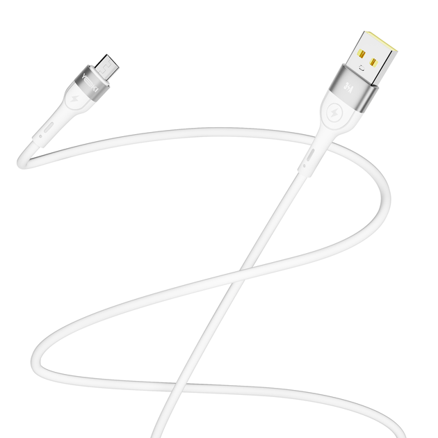 Кабель USB YOKI EXTRA YK-EX11 Micro 3A 1.2m с защитой от изломов быстрая зарядка белый - изображение 3