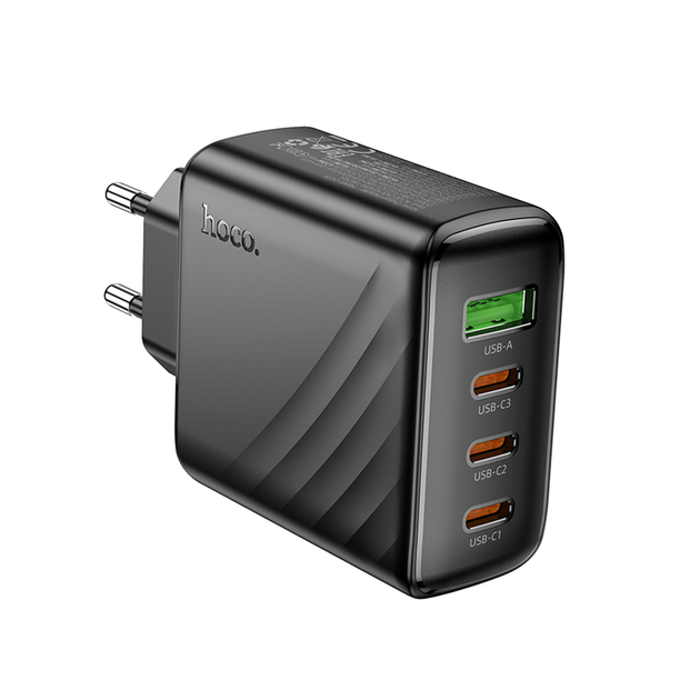 Сетевое зарядное устройство Hoco CS27A 67W с 3USB-C 1USB PD QC быстрая зарядка черный - Фото 4 Сетевое зарядное устройство Hoco CS27A 67W с 3USB-C 1USB PD QC быстрая зарядка черный - изображение 4