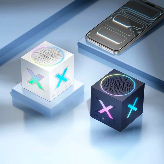 Портативная колонка Borofone BR101 Bluetooth 5.4 с RGB подсветкой и Hi-Fi звуком компактная синяя - изображение 6