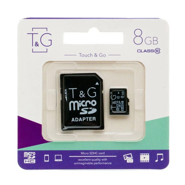 Карта памяти T&G microSDHC, 8 Гб. - 210060 - Фото 1 Карта памяти T&G microSDHC, 8 Гб. - 210060 - изображение 1
