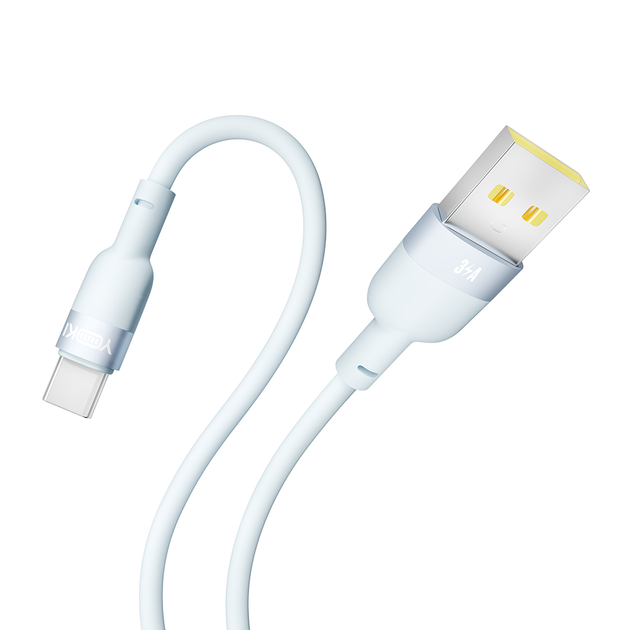 Кабель USB YOKI SILICONE YK-SI50 Type-C 3A 1.2m прочный с защитой от изломов для быстрой зарядки серый - изображение 5