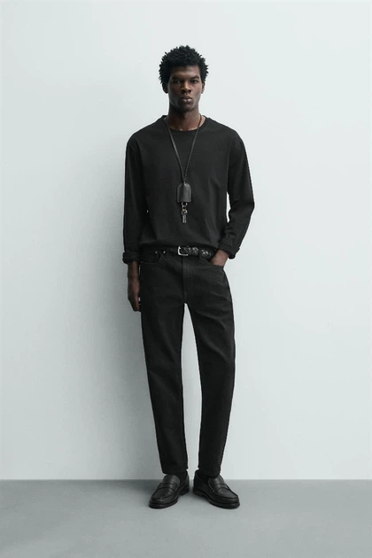 Джинси ZARA Slim Tapered Fit чорний 4060/402/800 30 - Фото 1 Джинси ZARA Slim Tapered Fit чорний 4060/402/800 30 - изображение 1