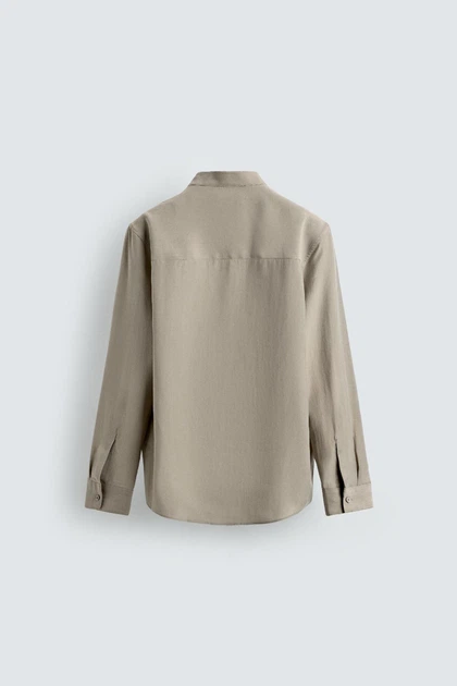Сорочка Zara струмуюча бежевий 1038/101/806 S - зображення 6