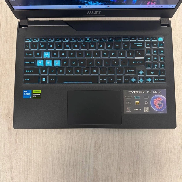 Игровой ноутбук Б-класс MSI Cyborg 15 A12VF / 15.6" (1920x1080) IPS / Intel Core i5-12450H (8 (12) ядер по 2 - 4.4 GHz) / 16 GB DDR5 / 512 GB SSD / nVidia GeForce RTX 4060, 8 GB GDDR6, 128-bit / WebCam б/у - изображение 3